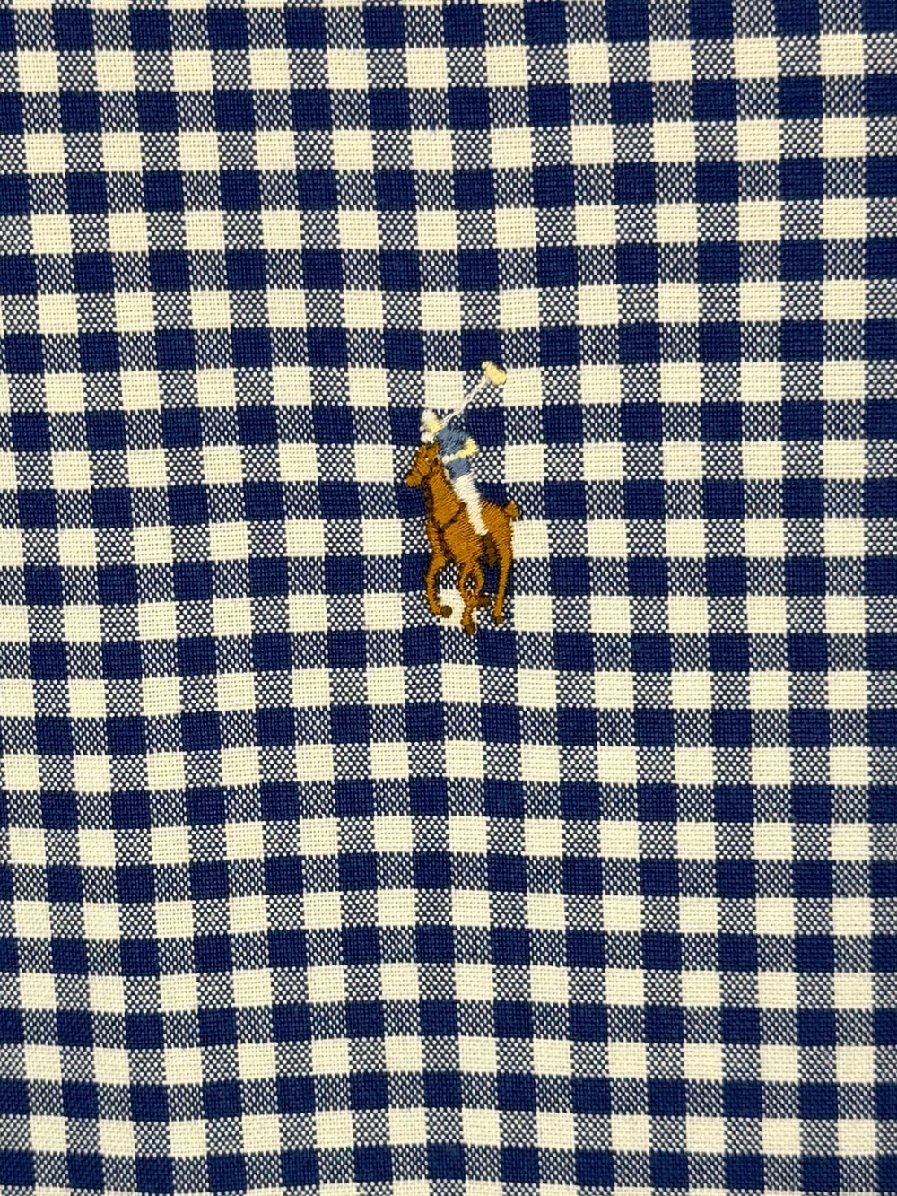 Ralph Lauren Navy and White Gingham Short-Sleeve Button-Down Shirt 2XLT - Picture 2 of 4